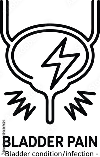 Bladder pain icon bladder infection symbol