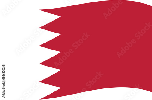 Bahrain flag waving vector, flat minimal national banner
