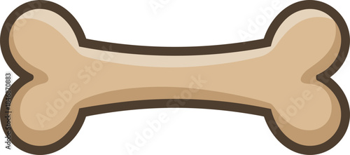 Dog Bone Vector Illustration Isolated on White Background