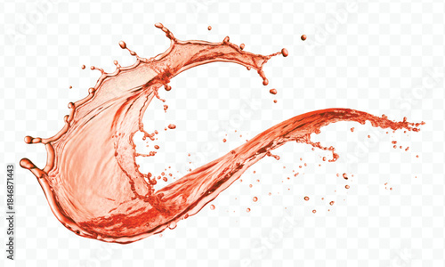 dynamic smooth liquid fresh water splash with drops in mid air cut out and curve style isolated on white background