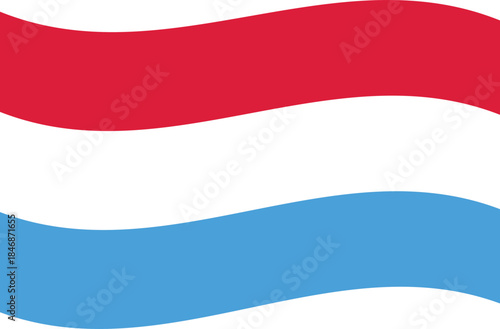 Luxembourg flag waving vector, flat minimal national banner

