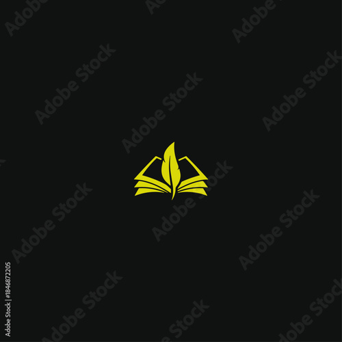 Book writer logo Icon flat vector design