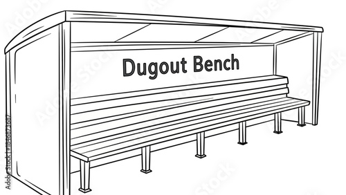 Modern dugout bench for sports teams in outdoor setting