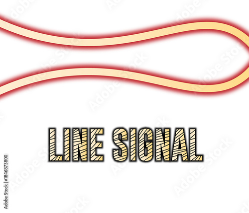 Red Line Signal Wave PNG | Abstract Communication Flow Design