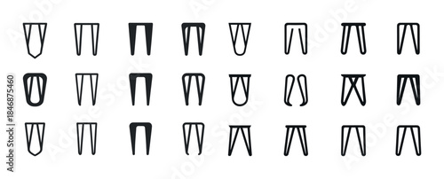Collection of minimalist hairpin leg silhouettes in various desi