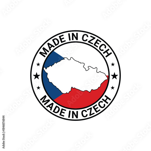 made in czech label design vector