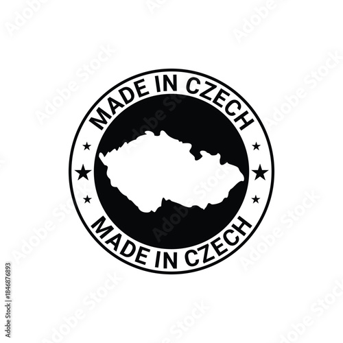 made in czech label design vector black color