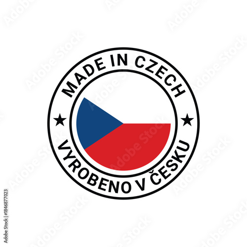 made in czech label design vector