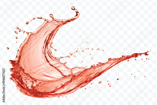 dynamic smooth liquid fresh water splash with drops in mid air cut out and curve style isolated on white background