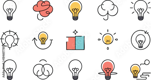 Hand Drawn Brush Stroke Doodle Elements Set Kids Style