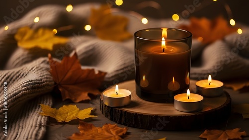 Wallpaper Mural Cozy Autumn Candlelight Scene with Rustic Decor Torontodigital.ca