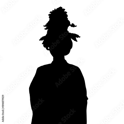 Woman Head Silhouette Tall Hairstyle