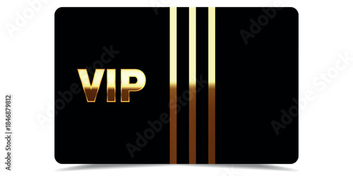 Vip gold card. Luxury texture template design. VIP ticket on black background for invitation, club, award, casino, certificate. Golden exclusive premium card.