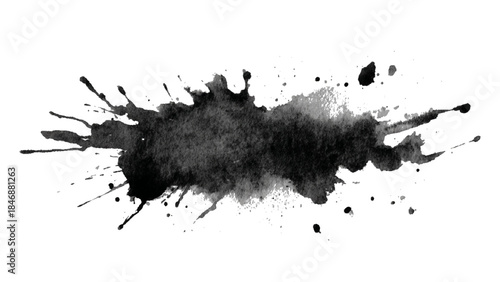 Abstract grunge paint brushstroke texture. scratched dirty ink splatter stains black and white brush stroke artistic vector background design.