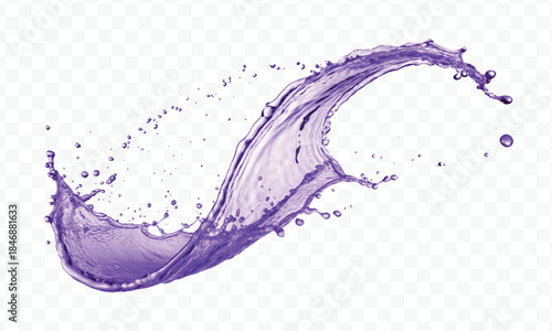 dynamic smooth liquid fresh water splash with drops in mid air cut out and curve style isolated on white background