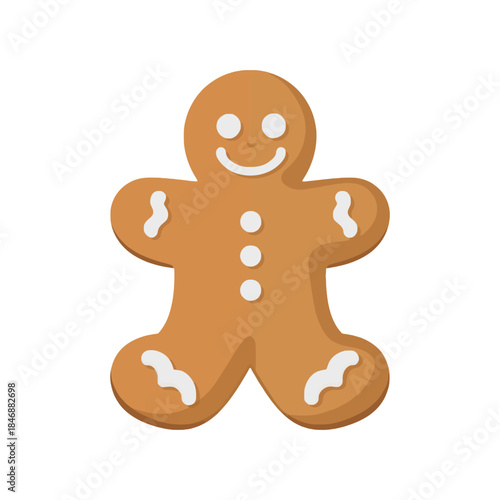 Cute Gingerbread Man Cookie Vector Illustration