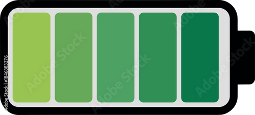High Battery Level Indicator Icon Vector Illustration - Full Power Status