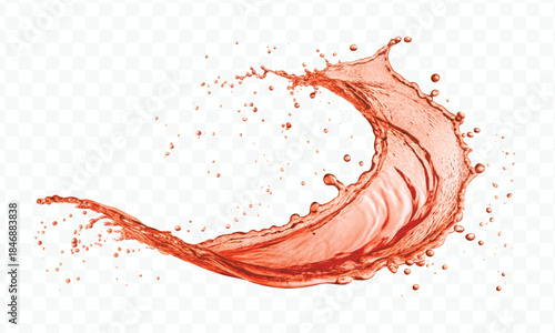 dynamic smooth liquid fresh water splash with drops in mid air cut out and curve style isolated on white background