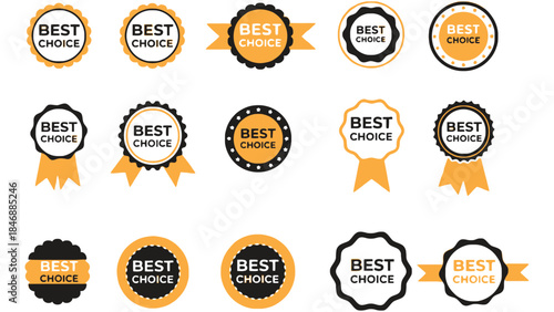 Collection of best choice labels and badges