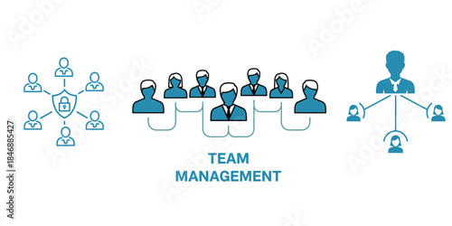 Team management and organizational structure concept