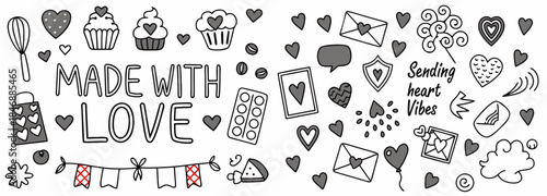 Heartfelt illustrations for love and affection concepts