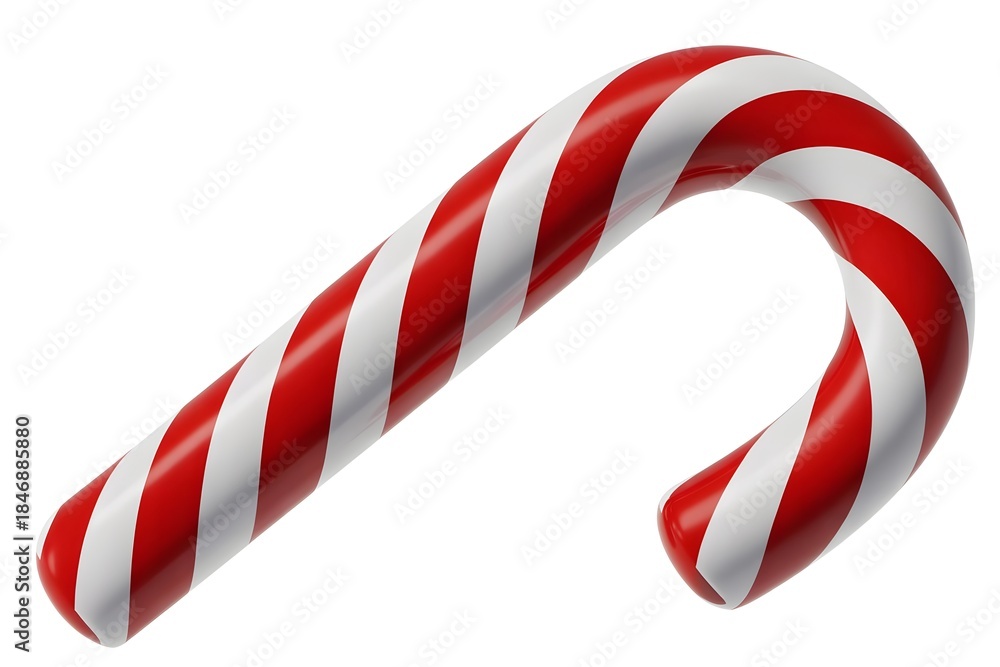 Fototapeta premium Traditional red and white striped candy cane sweet holiday treat