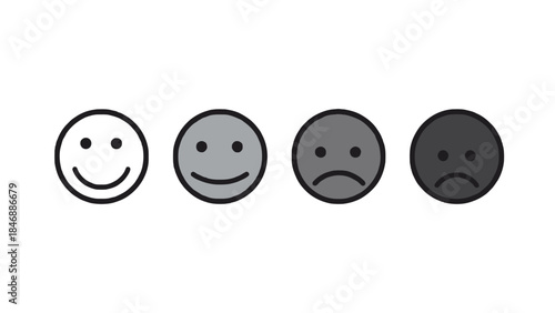 Emotional faces show various moods and feelings