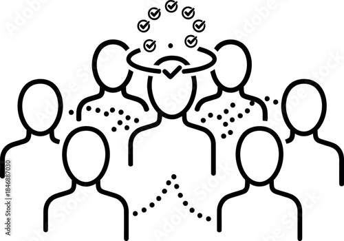 A conceptual illustration of social validation and community consensus with a selected individual