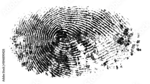 Black and white fingerprint silhouette texture. abstract grunge paint stain fingerprint symbol vector design.