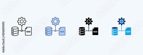 Data Integration Multiple Icon Illustration Vector