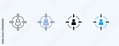 Customer Focus Multiple Icon Illustration Vector