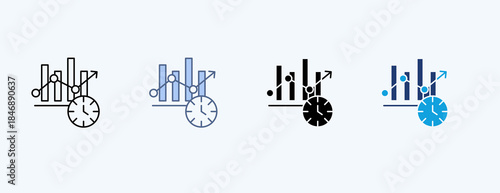 Real Time Analytics Multiple Icon Illustration Vector