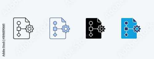 Workflow Multiple Icon Illustration Vector