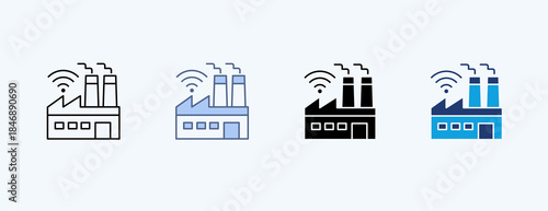 Smart Factory Multiple Icon Illustration Vector