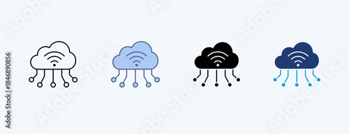 Iot Multiple Icon Illustration Vector