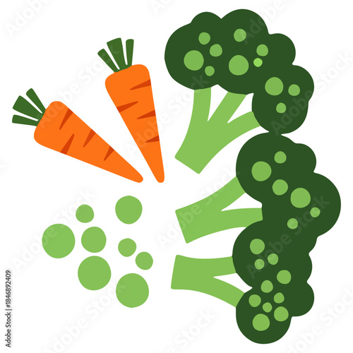 Vibrant illustration of fresh carrots and broccoli, symbolizing healthy eating and organic produce