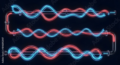 Visual Representation of Standing Waves and Interference Patterns in Tubes.