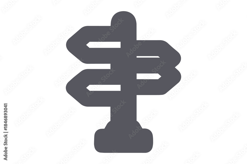 Fototapeta premium Directional Signpost Icon with Multiple Arrow Arms graphic design