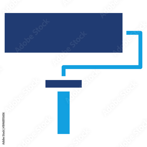 Paint Roller Blue Color Icon