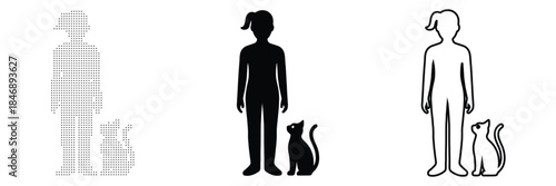 A person and their cat stand together, symbolizing companionship and pet ownership.