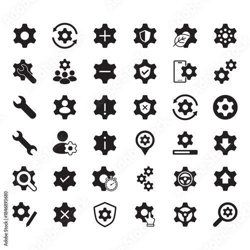 Foto Comprehensive Solid Glyph Vector Interface Full Set