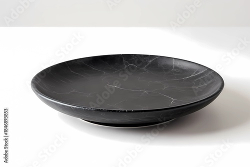 Dark Stone Serving Plate on Neutral Background