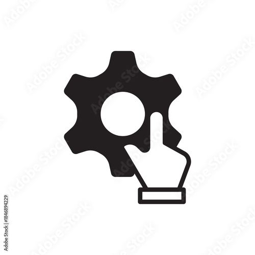 Solid Hand Cursor Manual Control Settings Icon