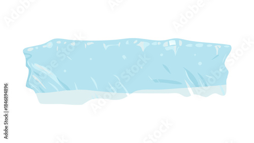 Iceberg Floating on Calm Ocean Minimal Vector Illustration on White Background