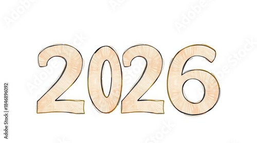 2026 inscription logo new year texture