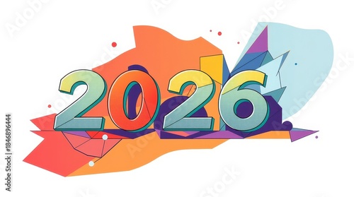 2026 inscription logo new year texture