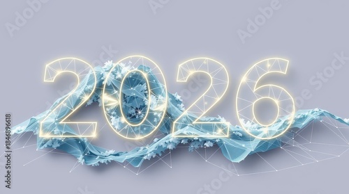 2026 inscription logo new year texture