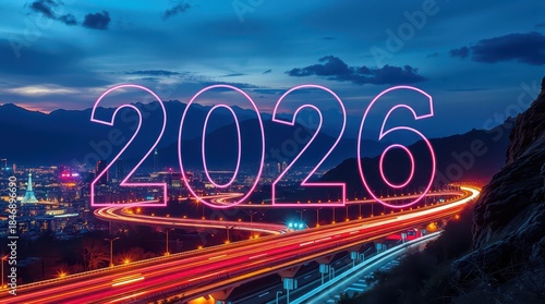 2026 inscription logo new year texture