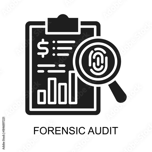 Forensic Audit icon glyph vector illustration