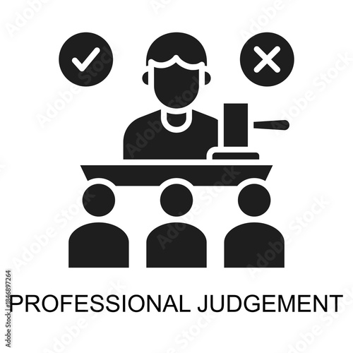 Professional Judgement icon glyph vector illustration